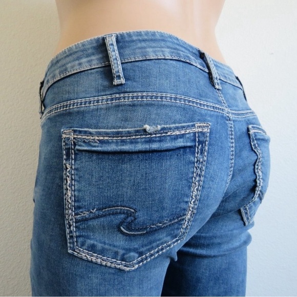 Silver Jeans Denim - Silver Jeans Women’s DISTRESSED Denim Elyse Mid Rise Capri Plus Size 16 NWOT